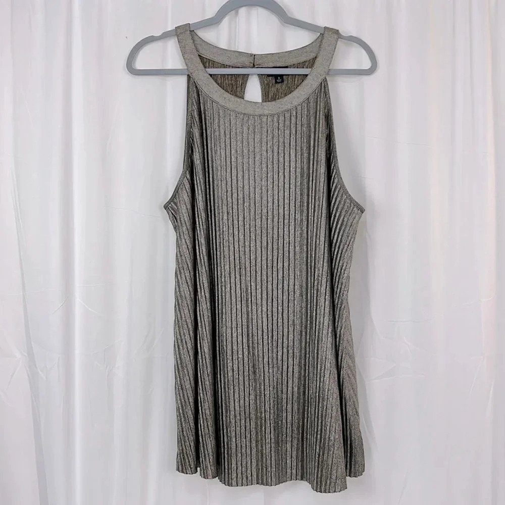 TORRID Pleated Metallic Knit High Neck‎ Tank Blouse Size 3X